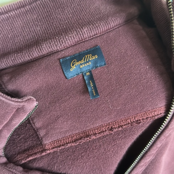 GoodMan Brand - Quarter Zip Split Tail Mock Sweatshirt - Size Medium - Purple - Picture 9 of 10